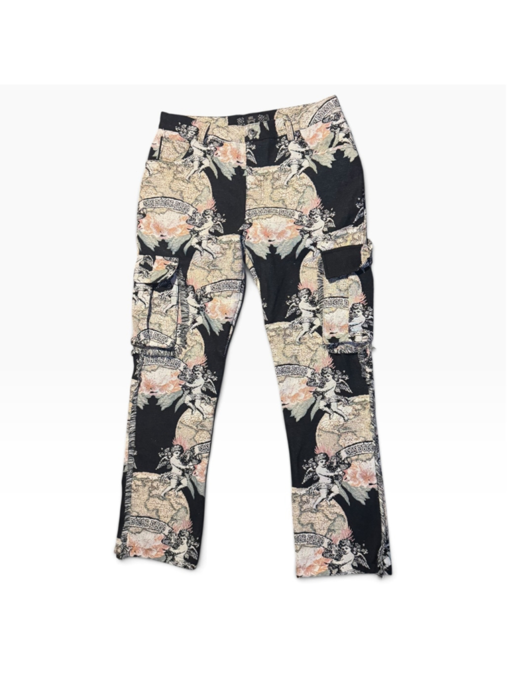 Rebel Vengeance Cargo Pants All Over Graphic Waist Size 36